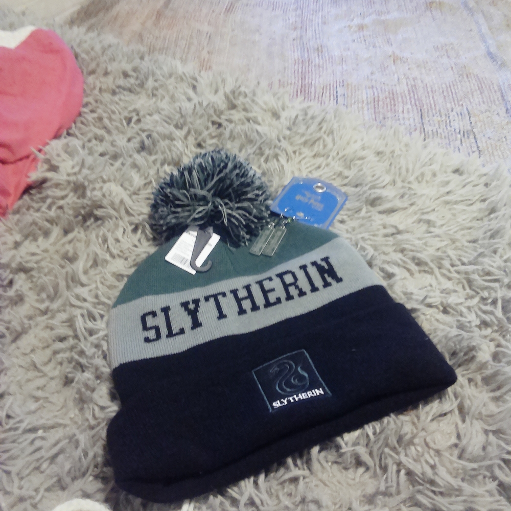 Slytherin Kids Pom-Pom Beanie - Black and Gray